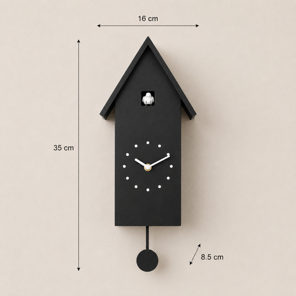 Horloge coucou moderne noire
