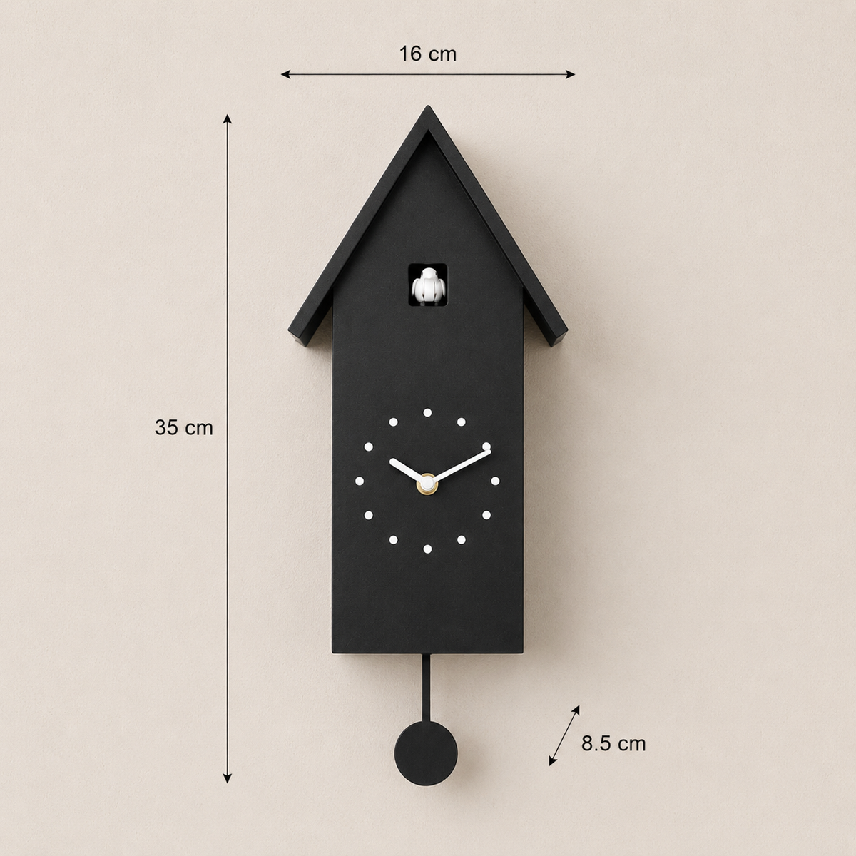 Horloge coucou moderne noire