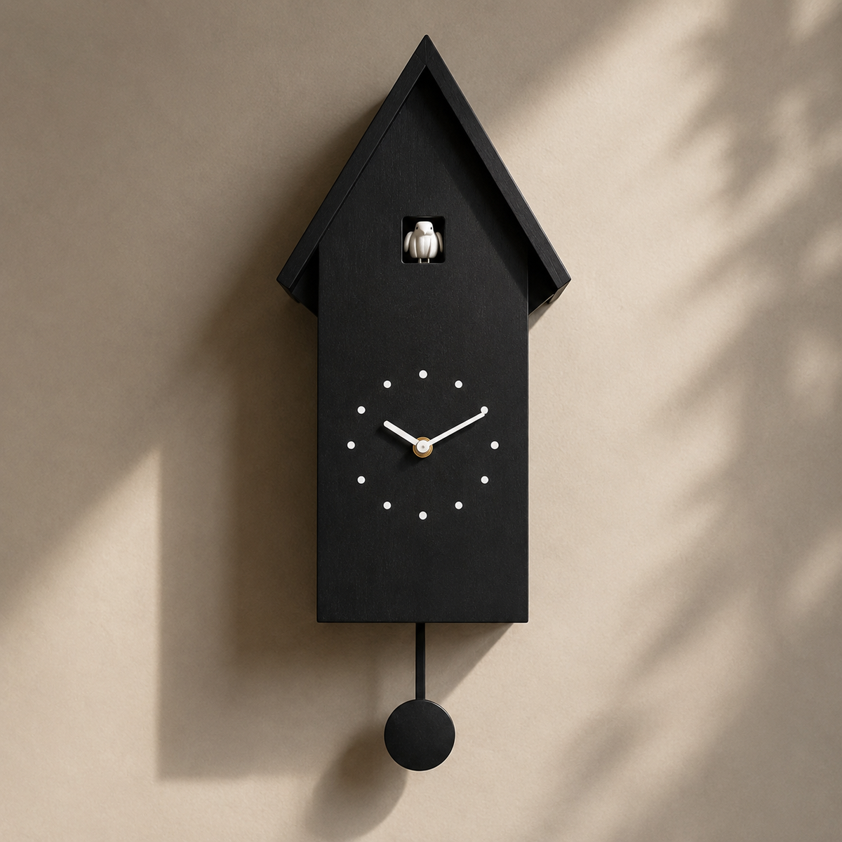 Horloge coucou moderne noire