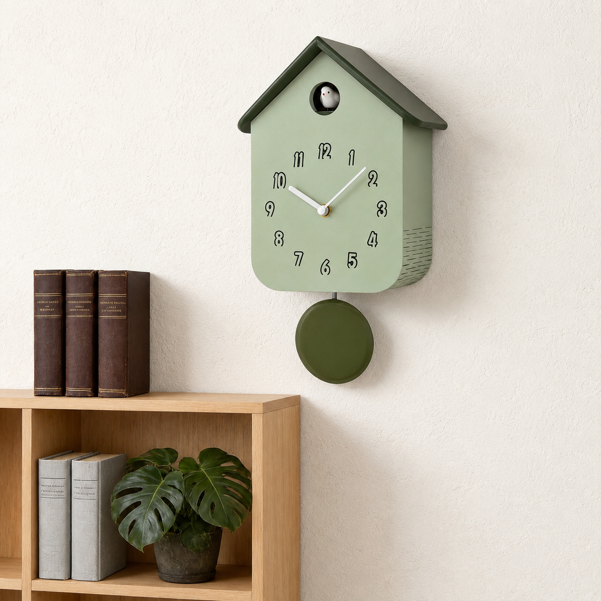 Horloge coucou moderne vert