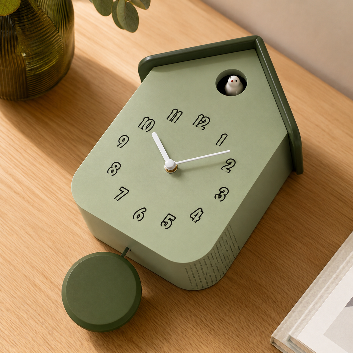 Horloge coucou moderne vert
