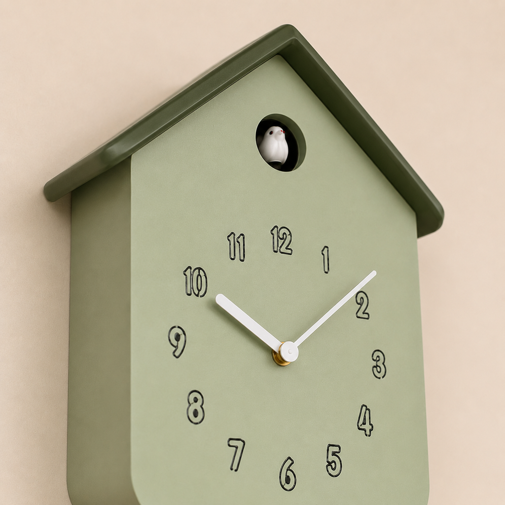 Horloge coucou moderne vert