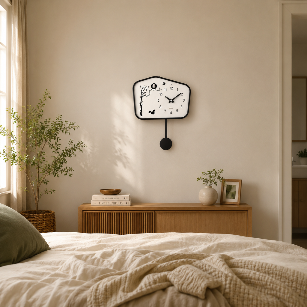 Horloge coucou noir moderne