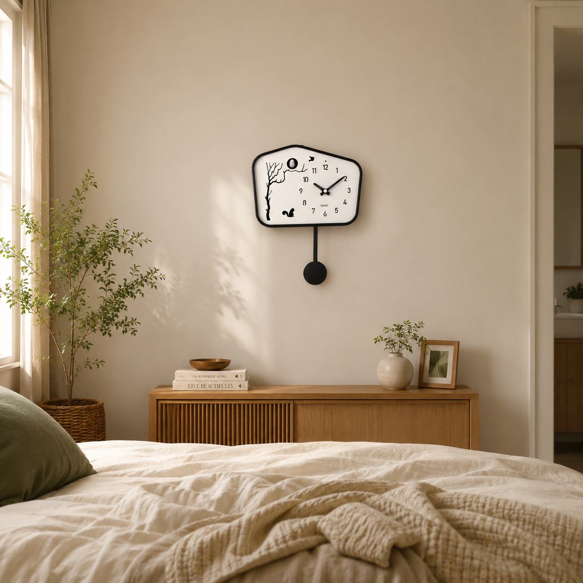 Horloge coucou noir moderne