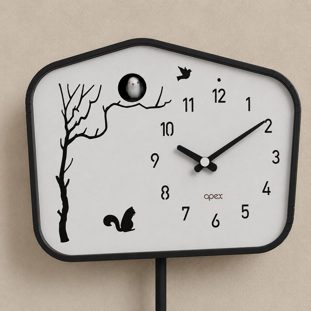 Horloge coucou noir moderne