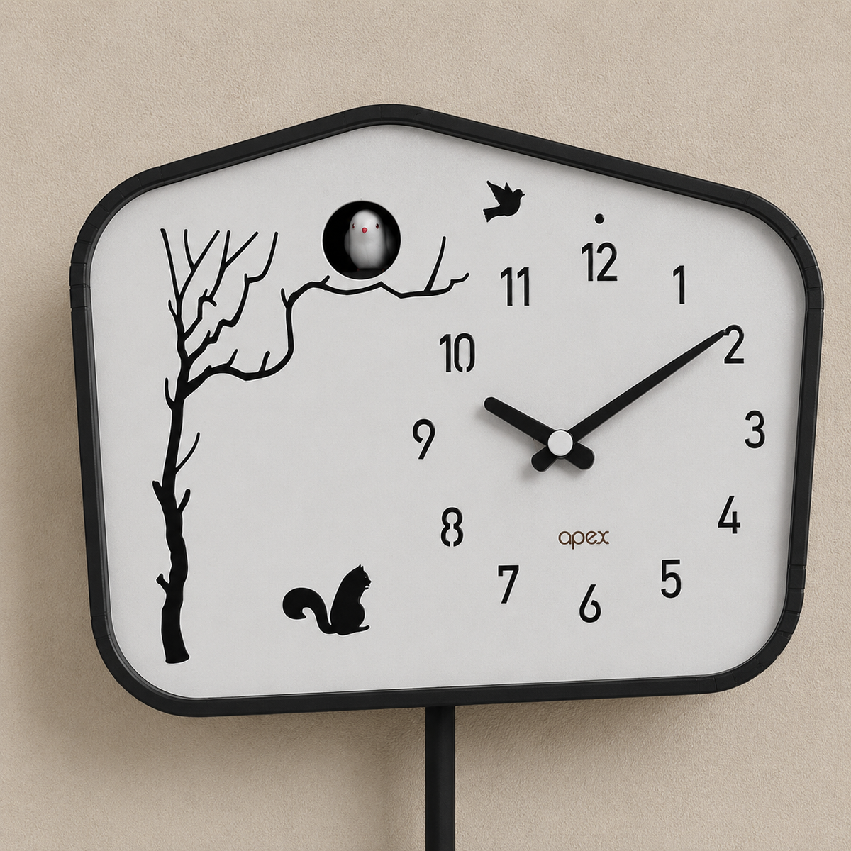 Horloge coucou noir moderne