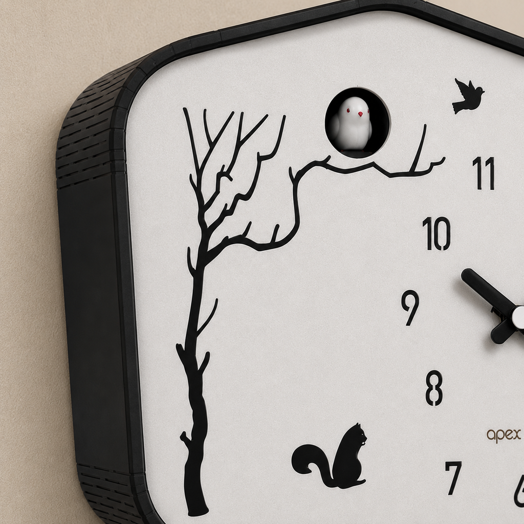 Horloge coucou noir moderne