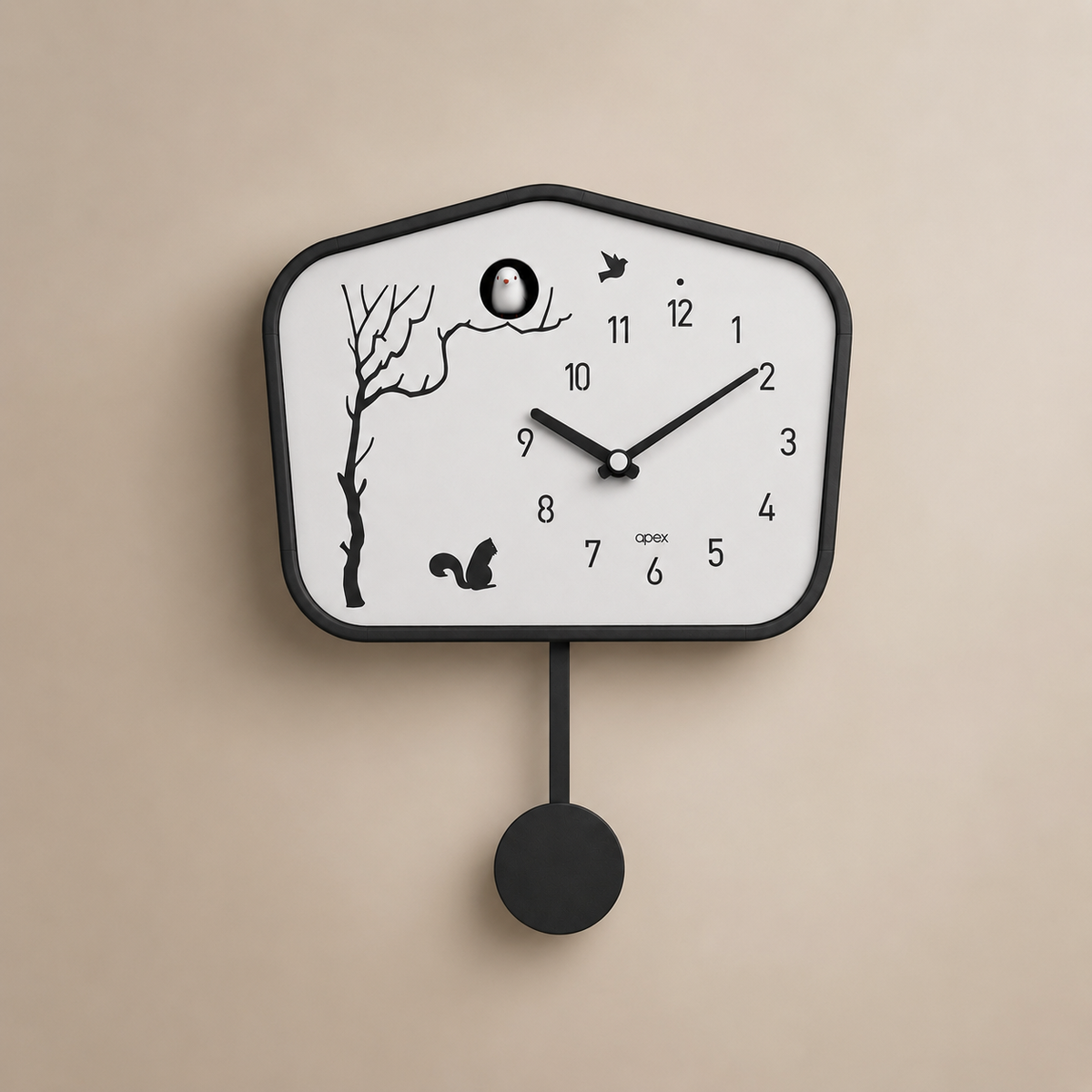 Horloge coucou noir moderne