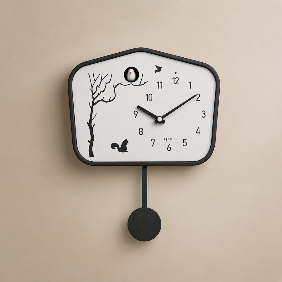 Horloge coucou noir moderne