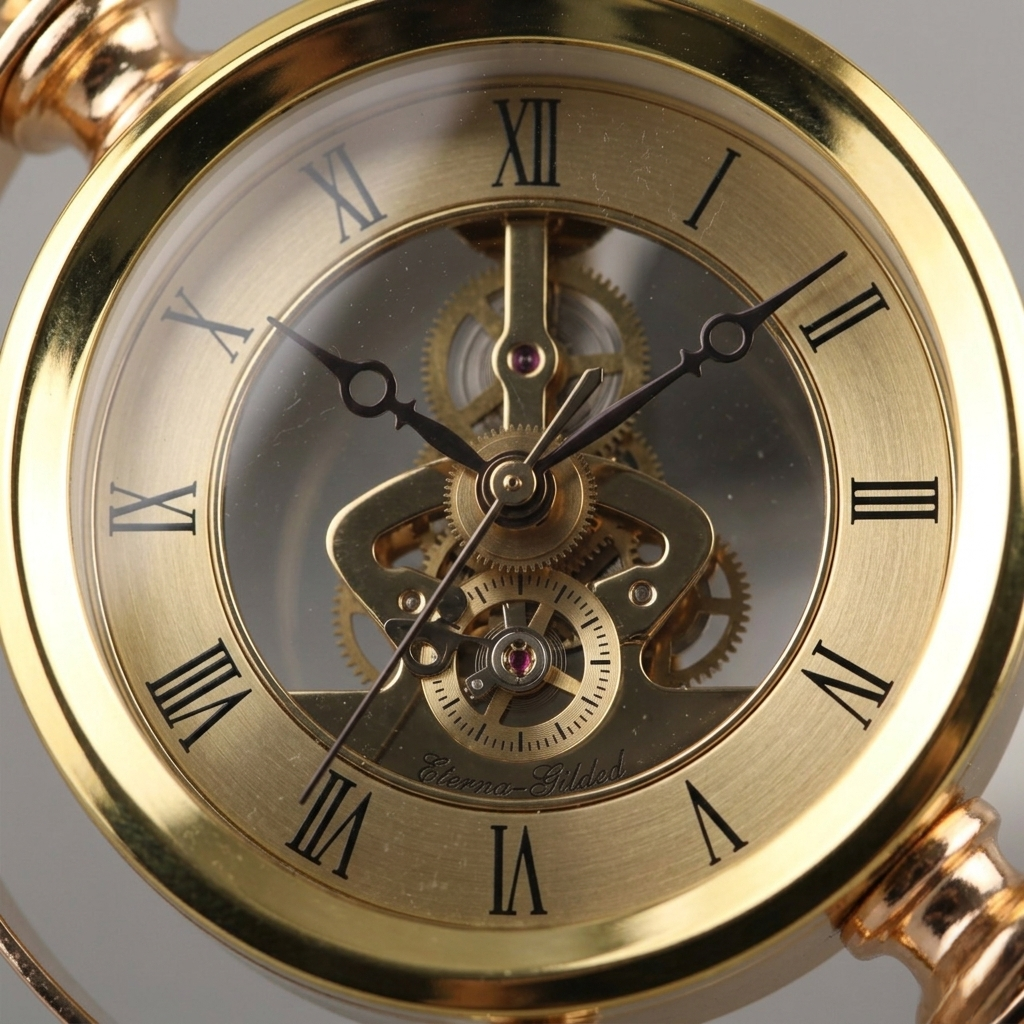 Horloge de bureau nautique dorée