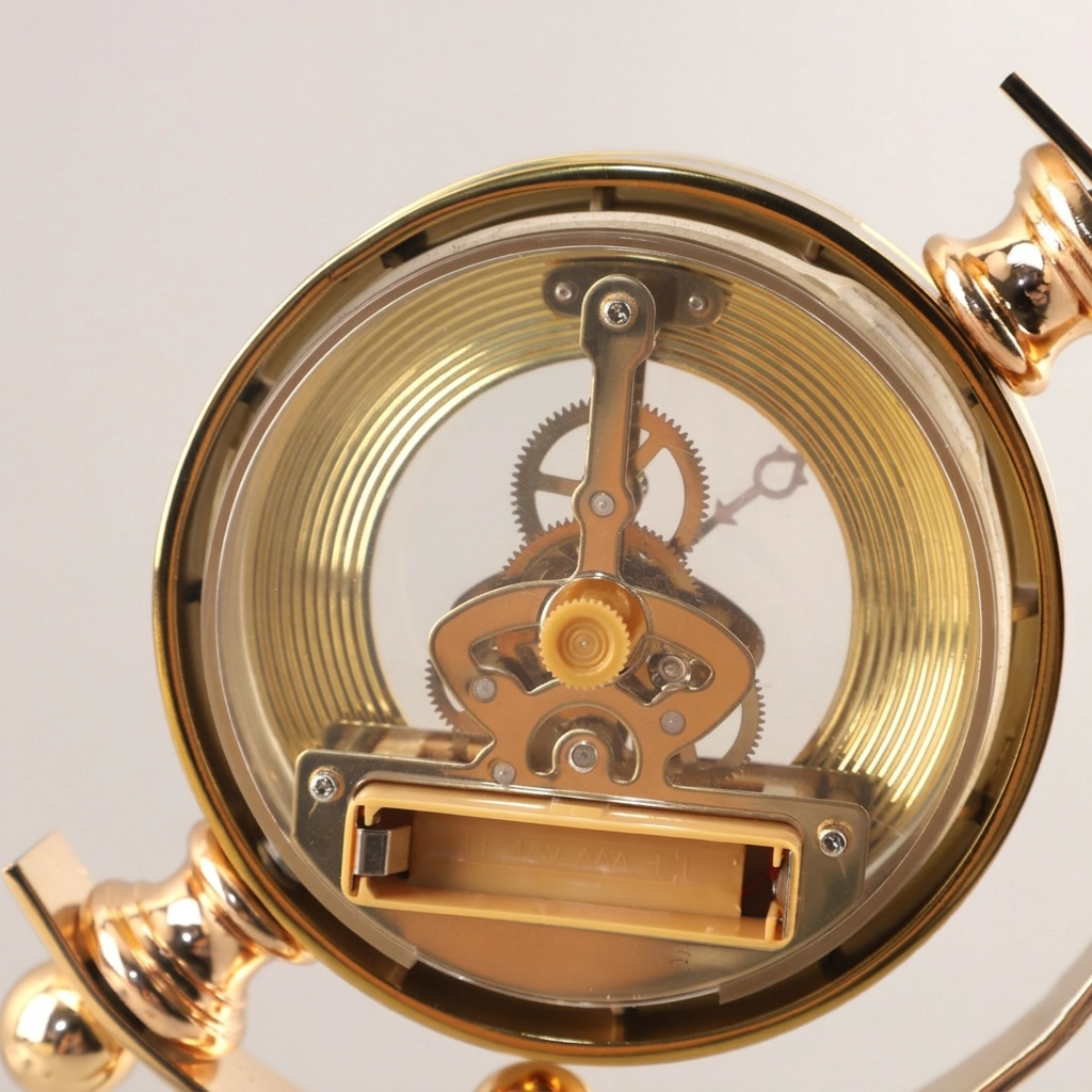 Horloge de bureau nautique dorée