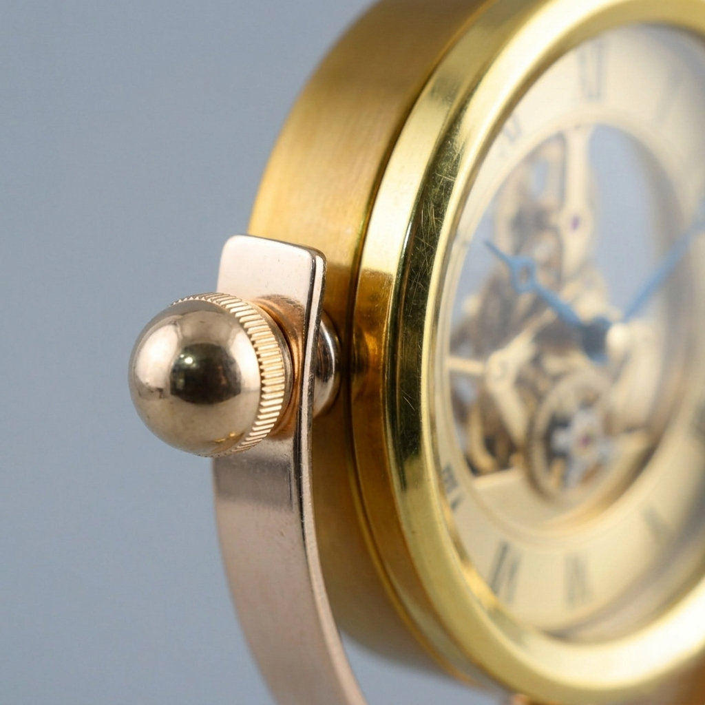 Horloge de bureau nautique dorée