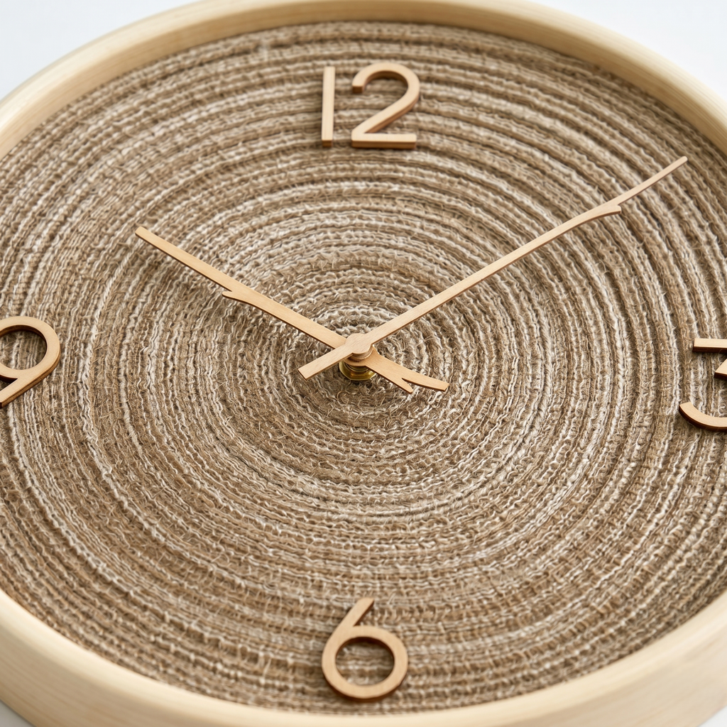 Horloge design rotin osier