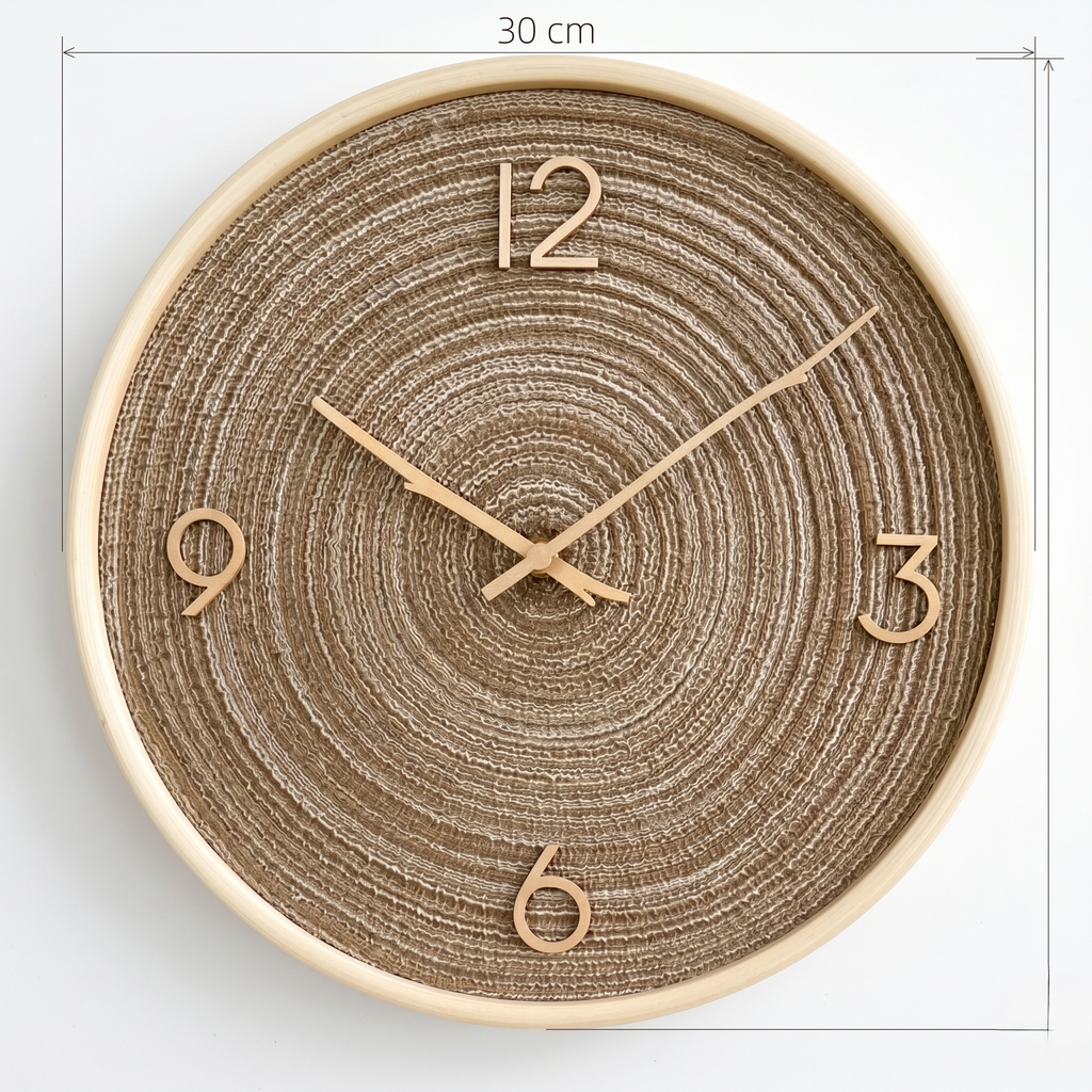 Horloge design rotin osier