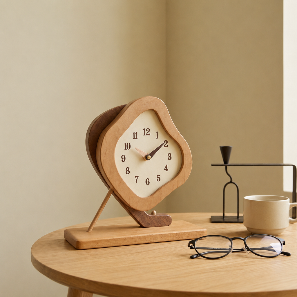 Horloge de table bois