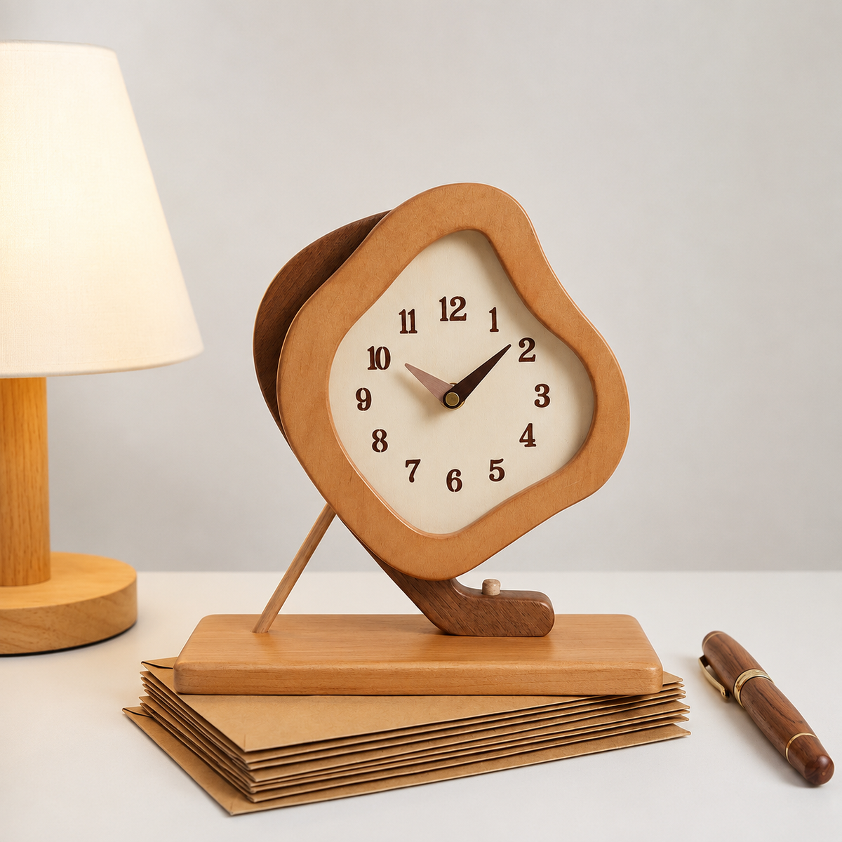 Horloge de table bois