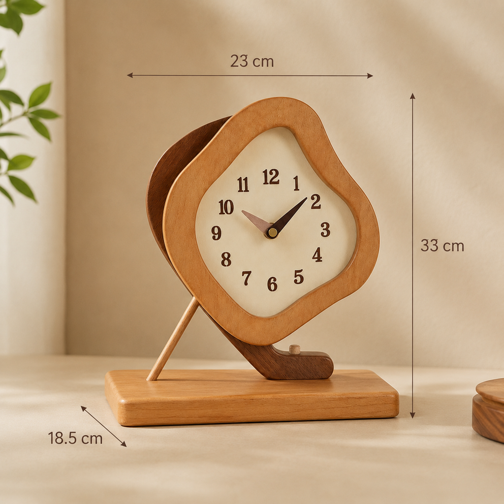 Horloge de table bois