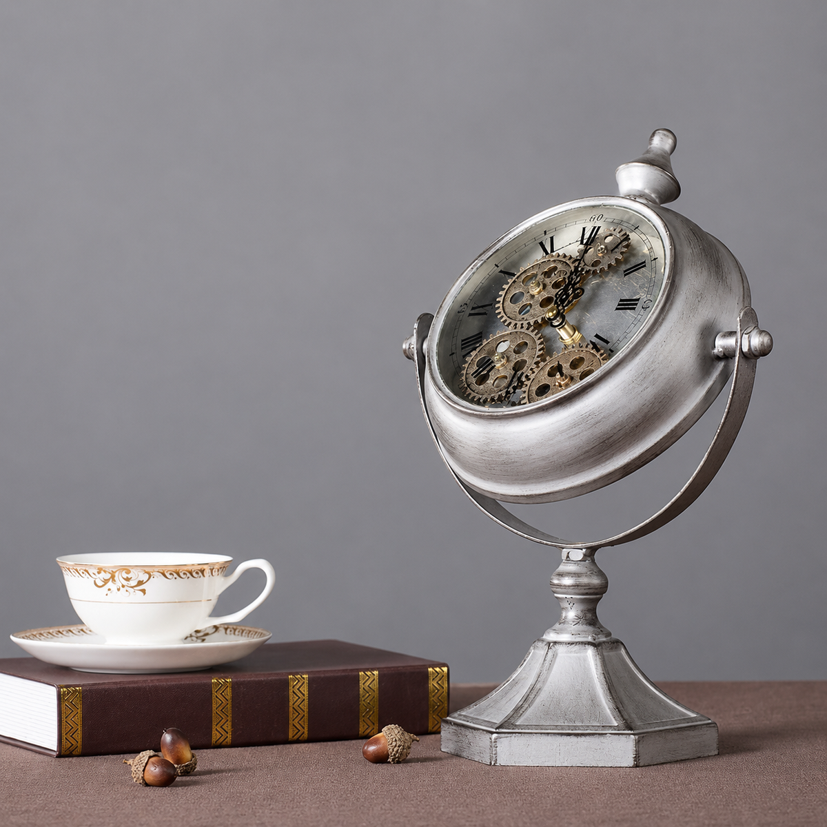 Horloge de table style steampunk luxe