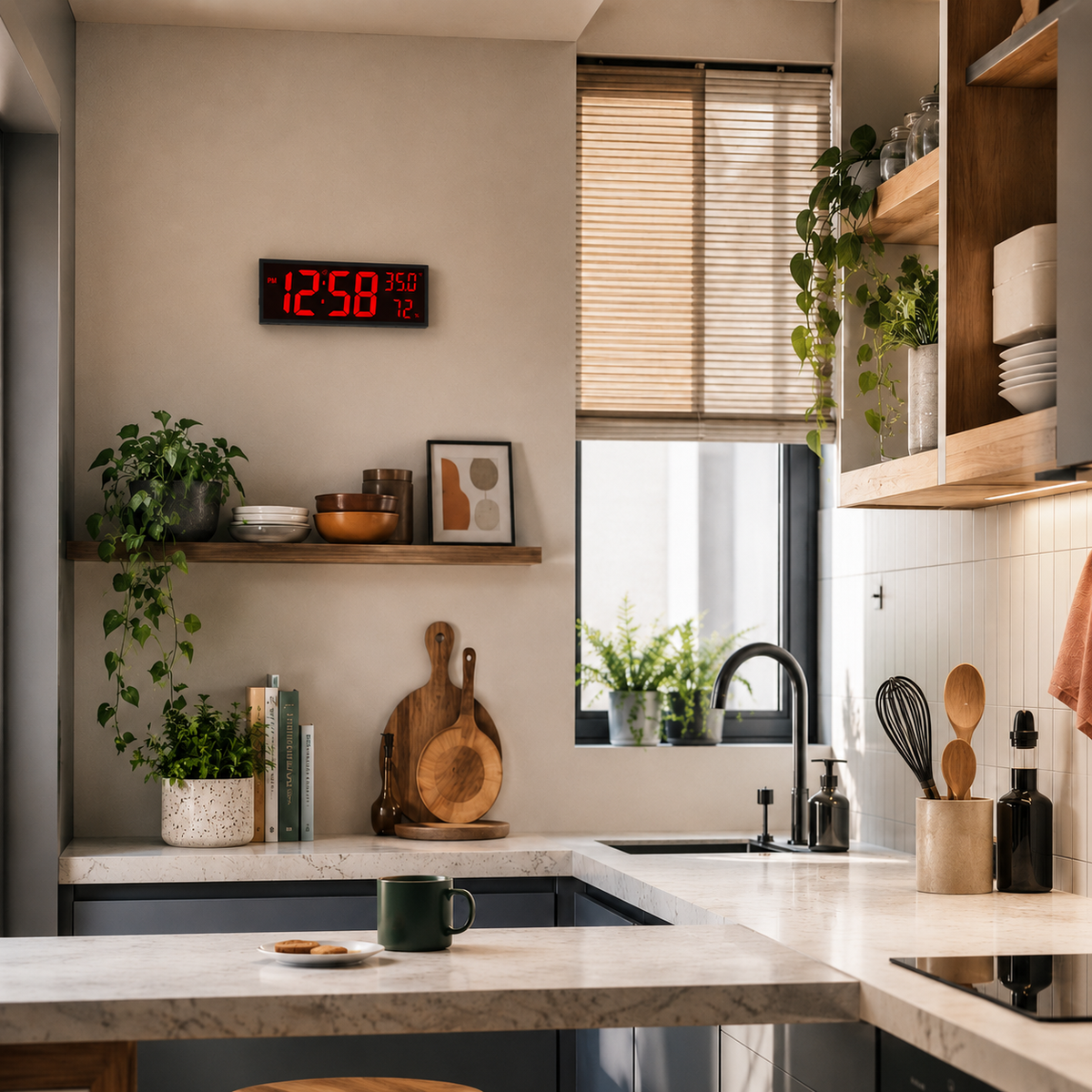 Horloge digitale murale grand format