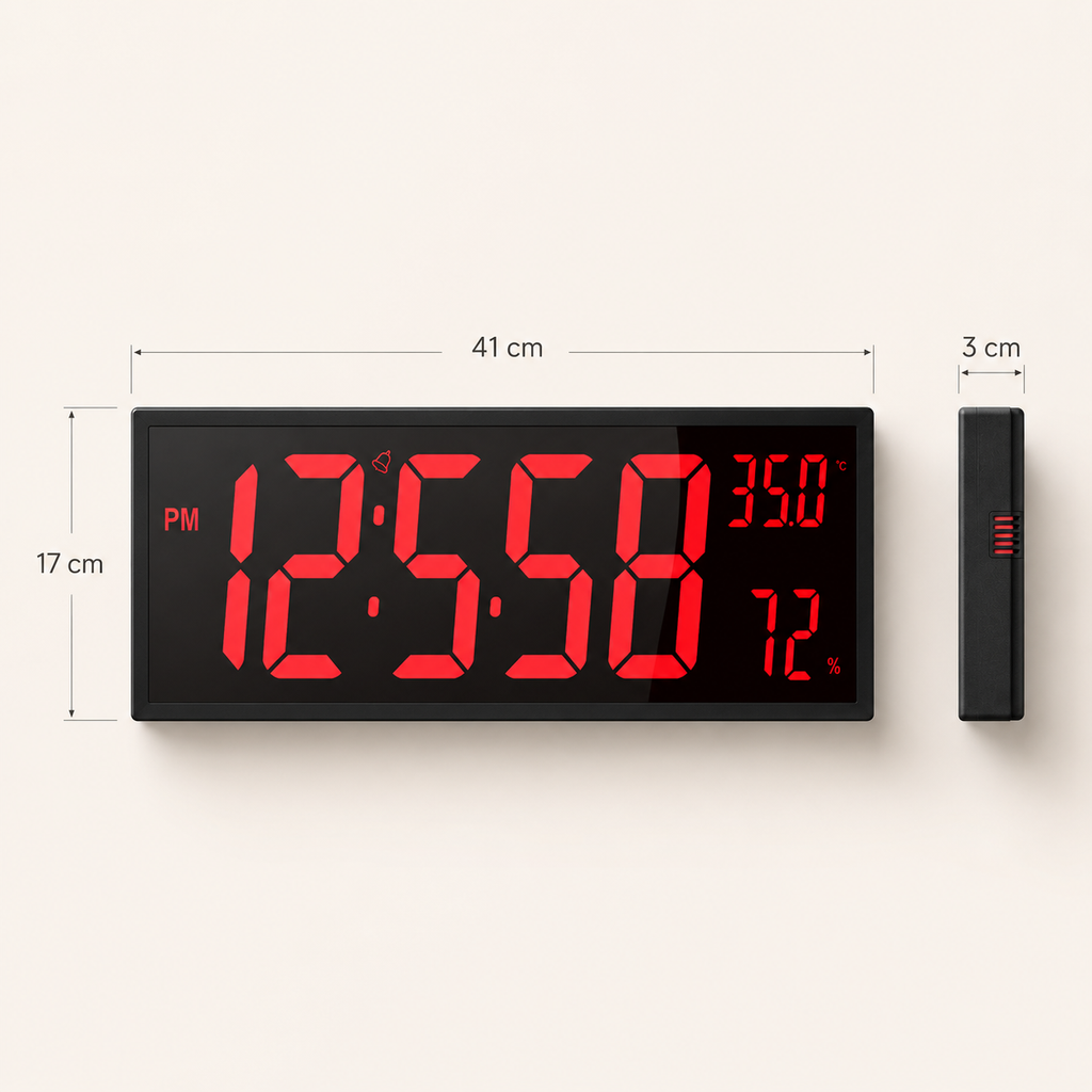 Horloge digitale murale grand format