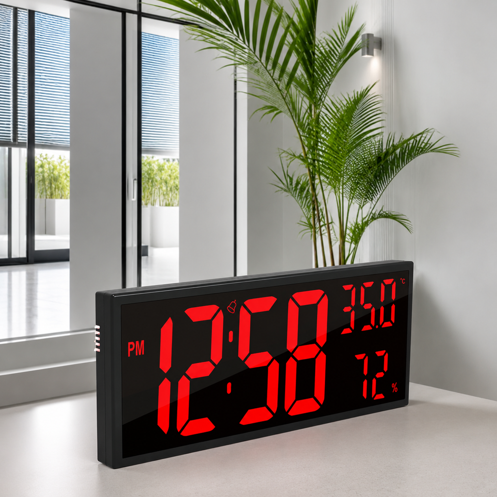 Horloge digitale murale grand format
