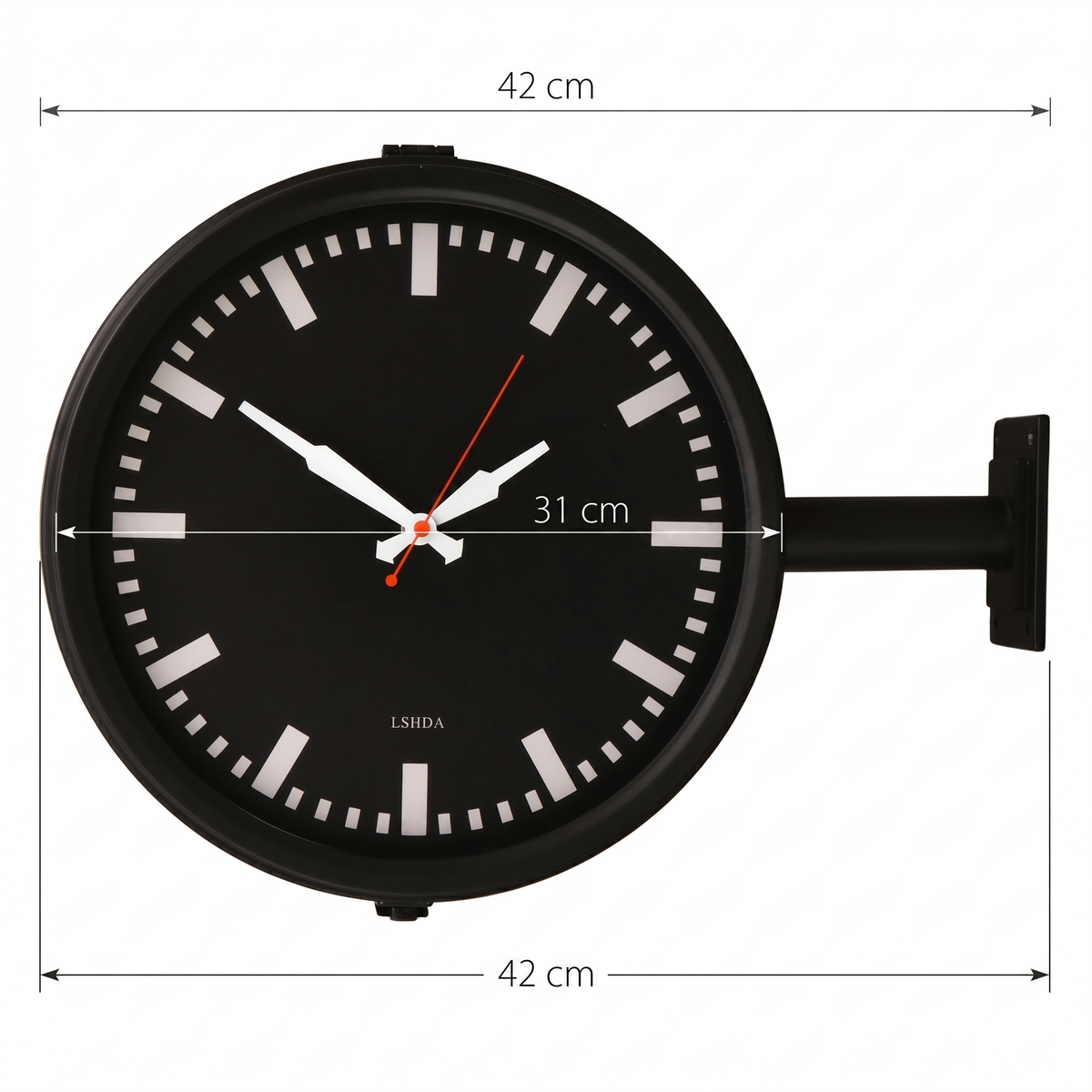Horloge double face gare minimaliste