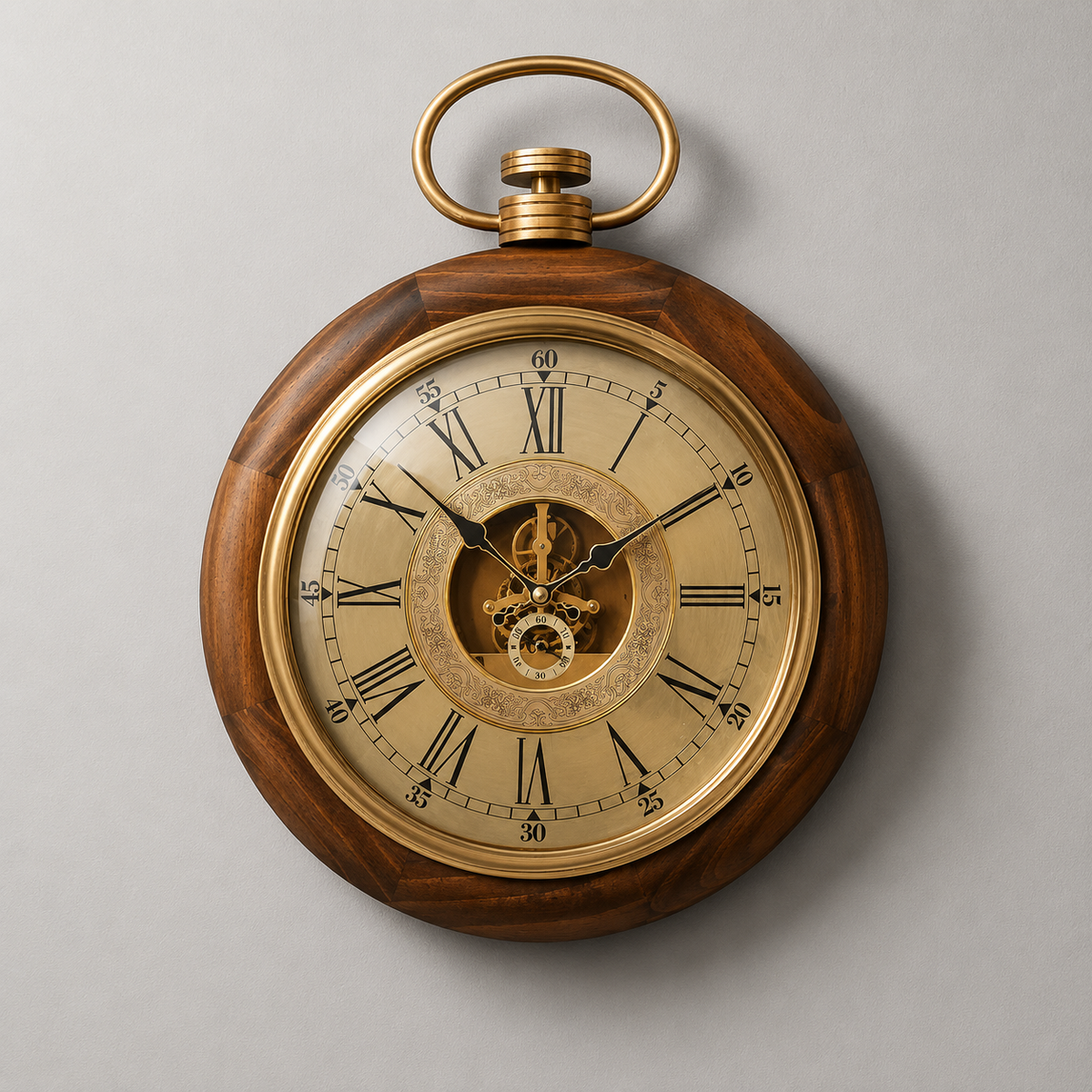 Horloge engrenage bois