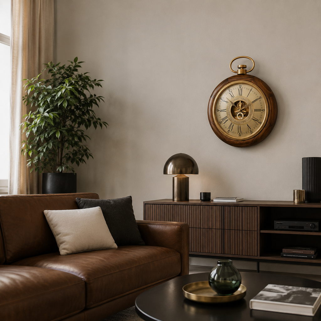Horloge engrenage bois