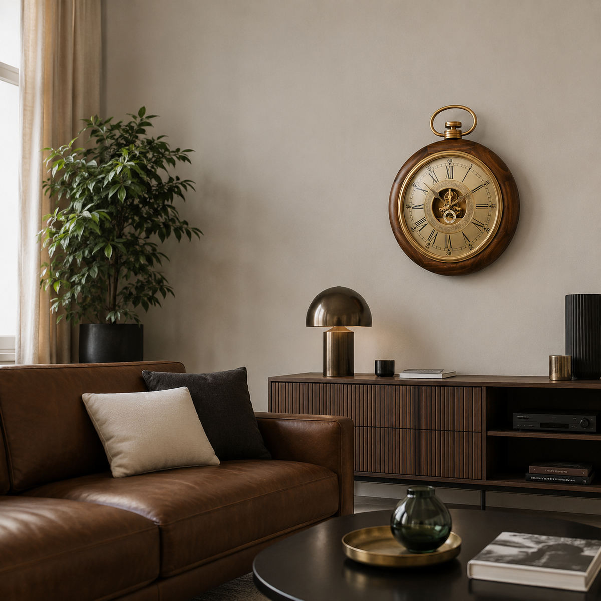 Horloge engrenage bois