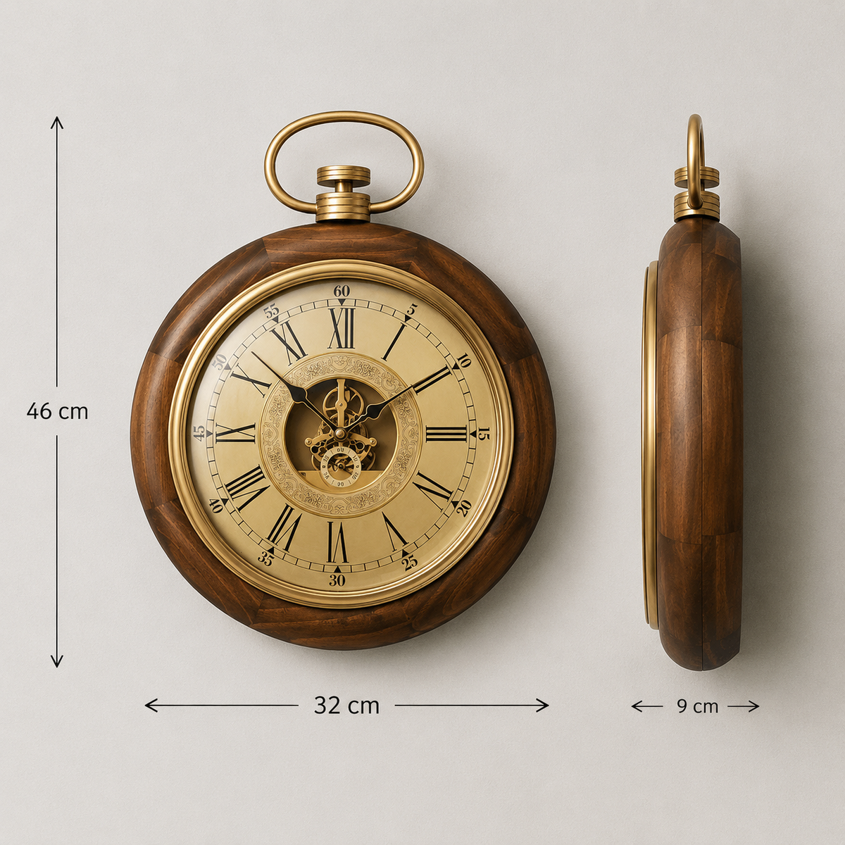 Horloge engrenage bois