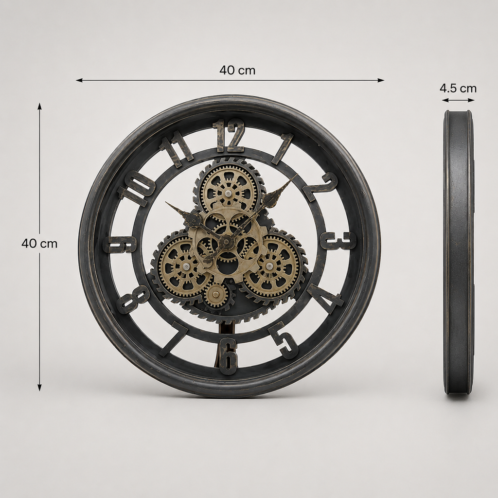 Horloge engrenage industriel