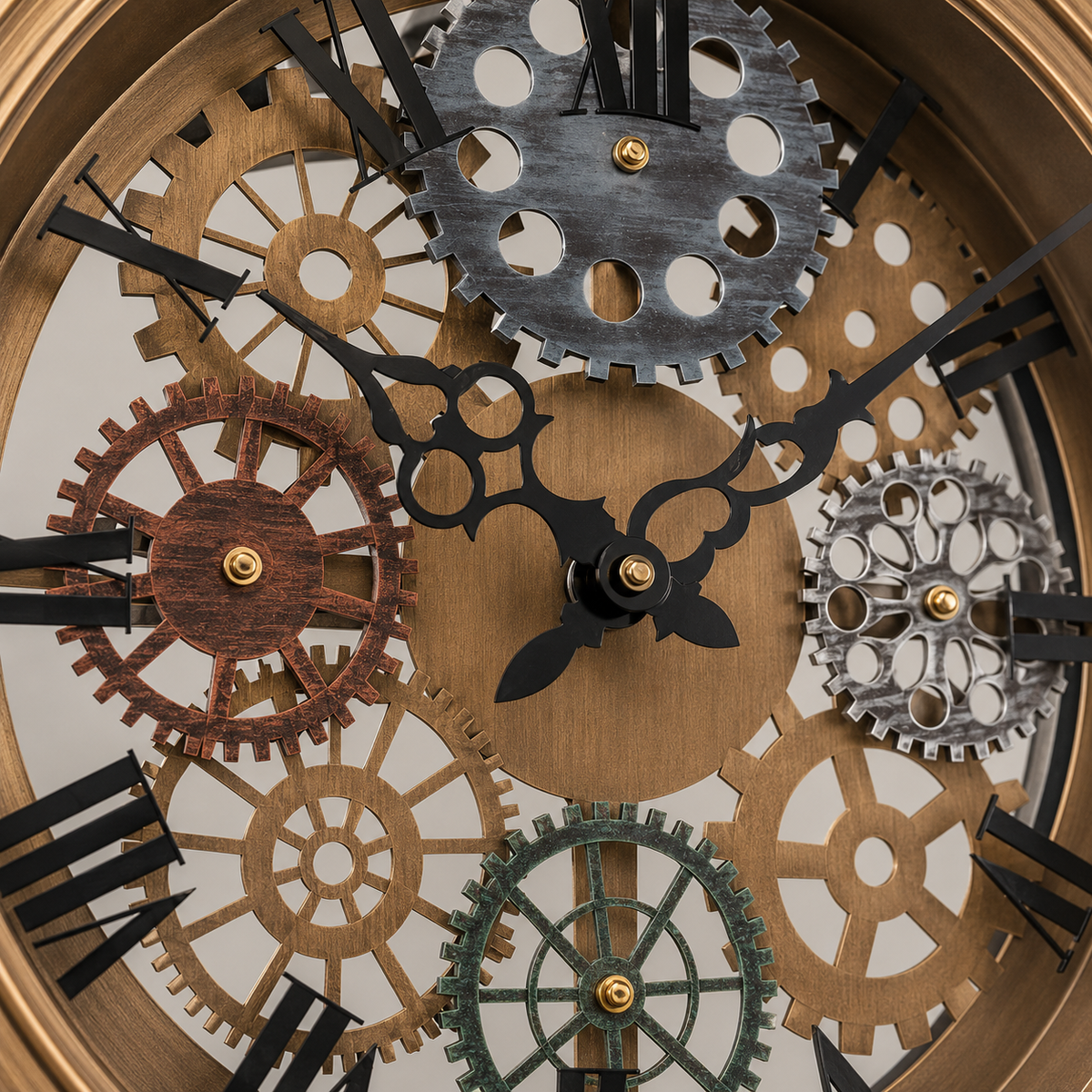 Horloge engrenage métal