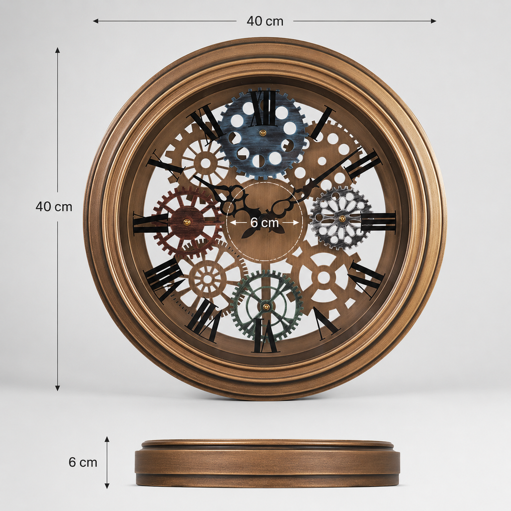 Horloge engrenage métal