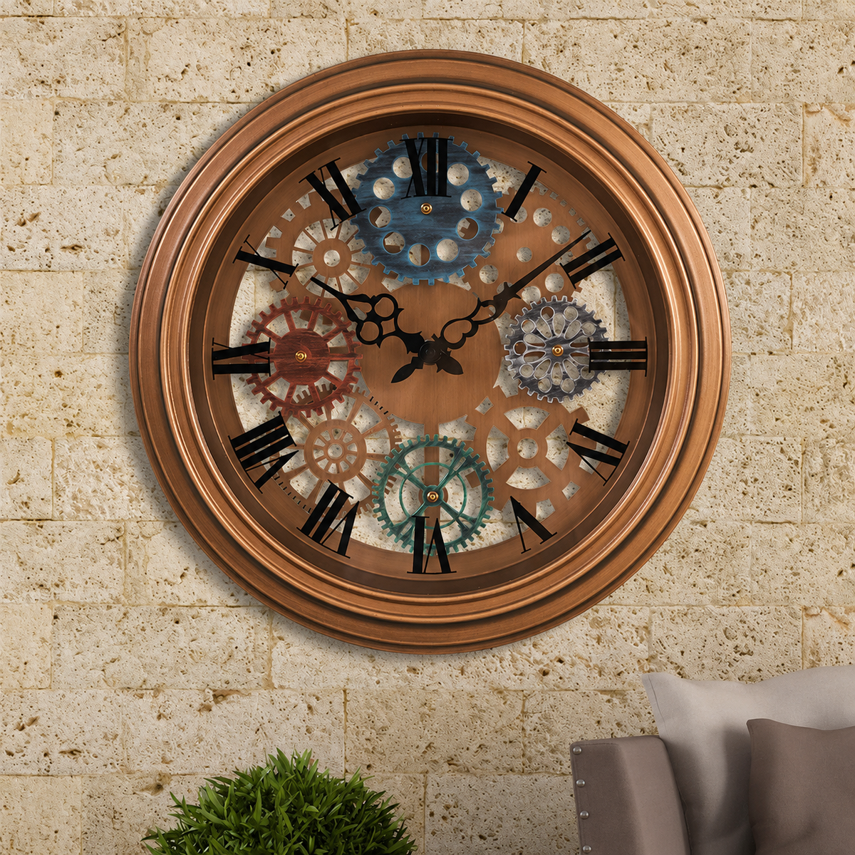Horloge engrenage métal