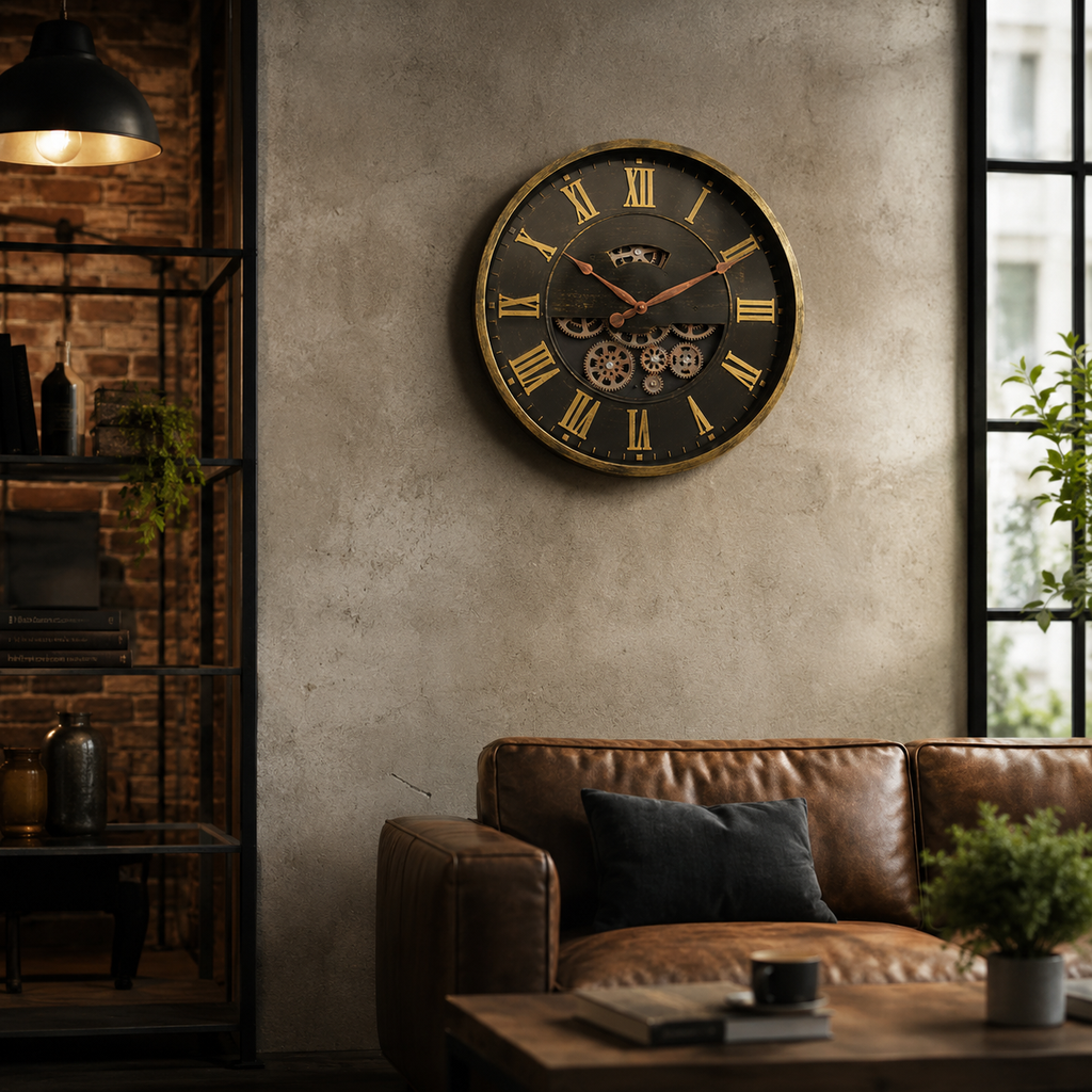 Horloge engrenage murale