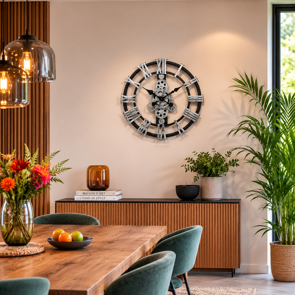 Horloge engrenage tournant