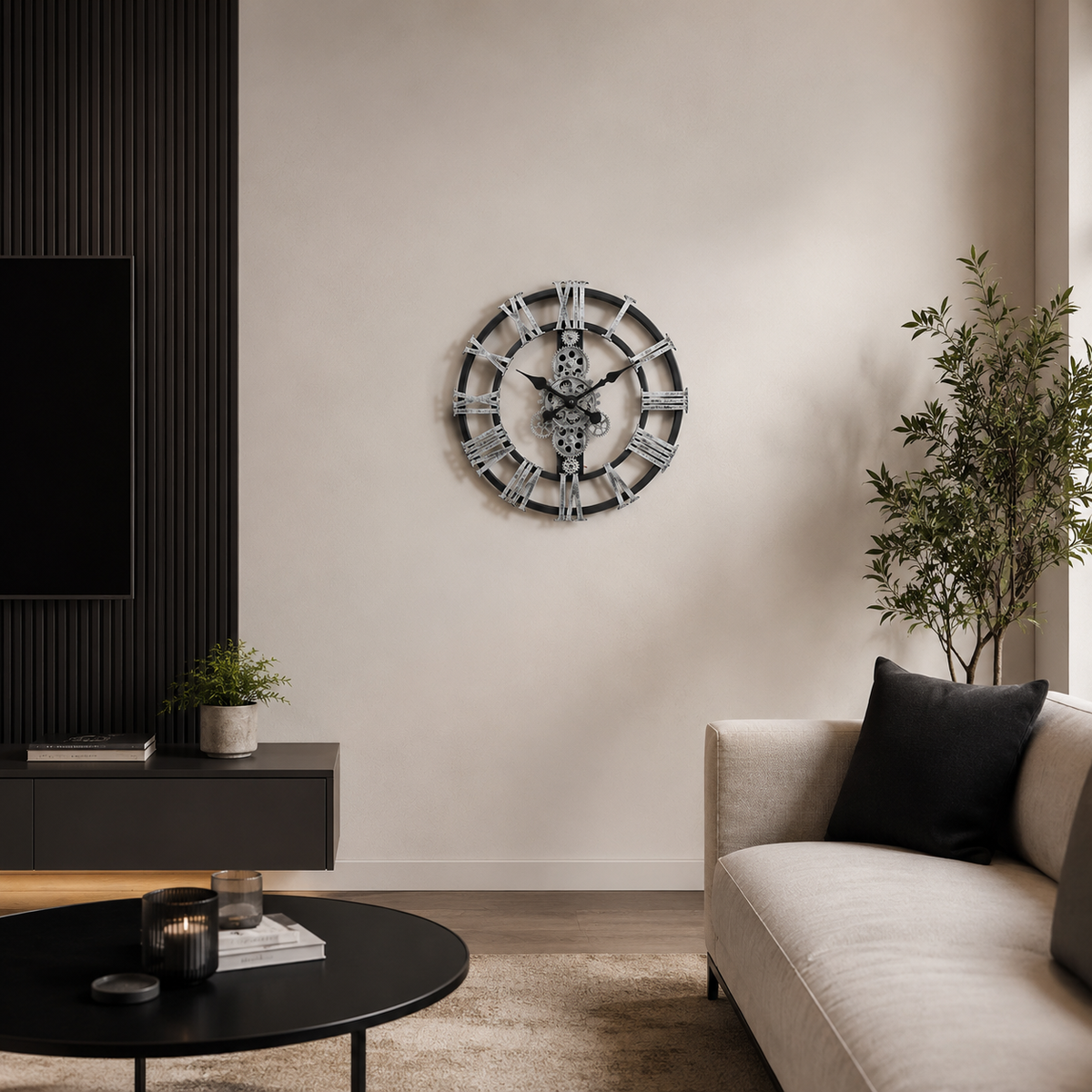 Horloge engrenage tournant