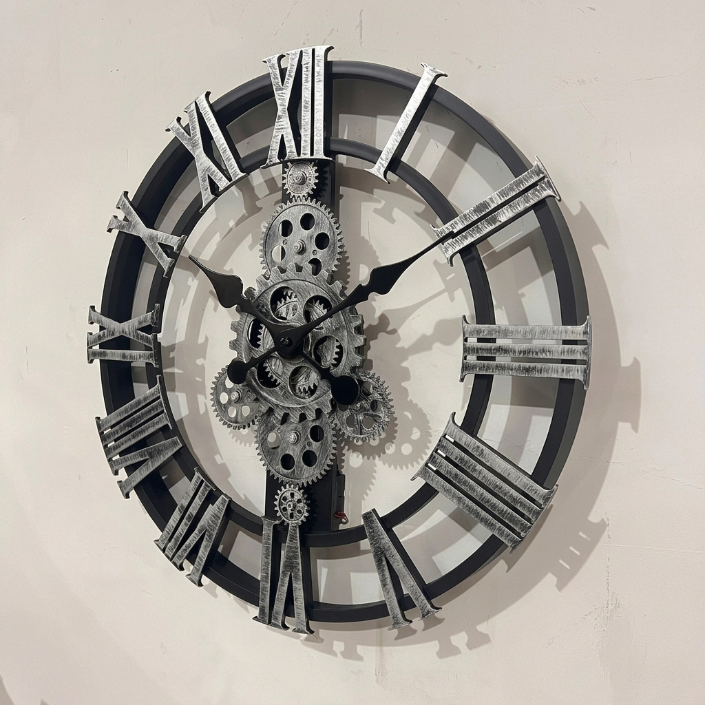 Horloge engrenage tournant