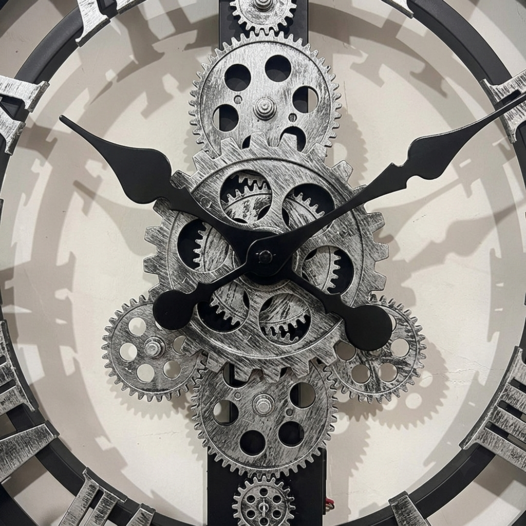 Horloge engrenage tournant