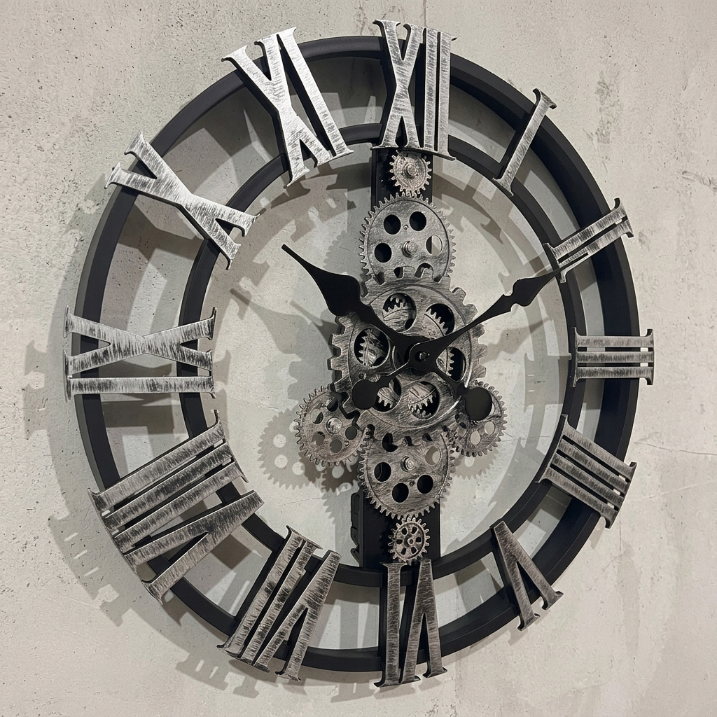 Horloge engrenage tournant