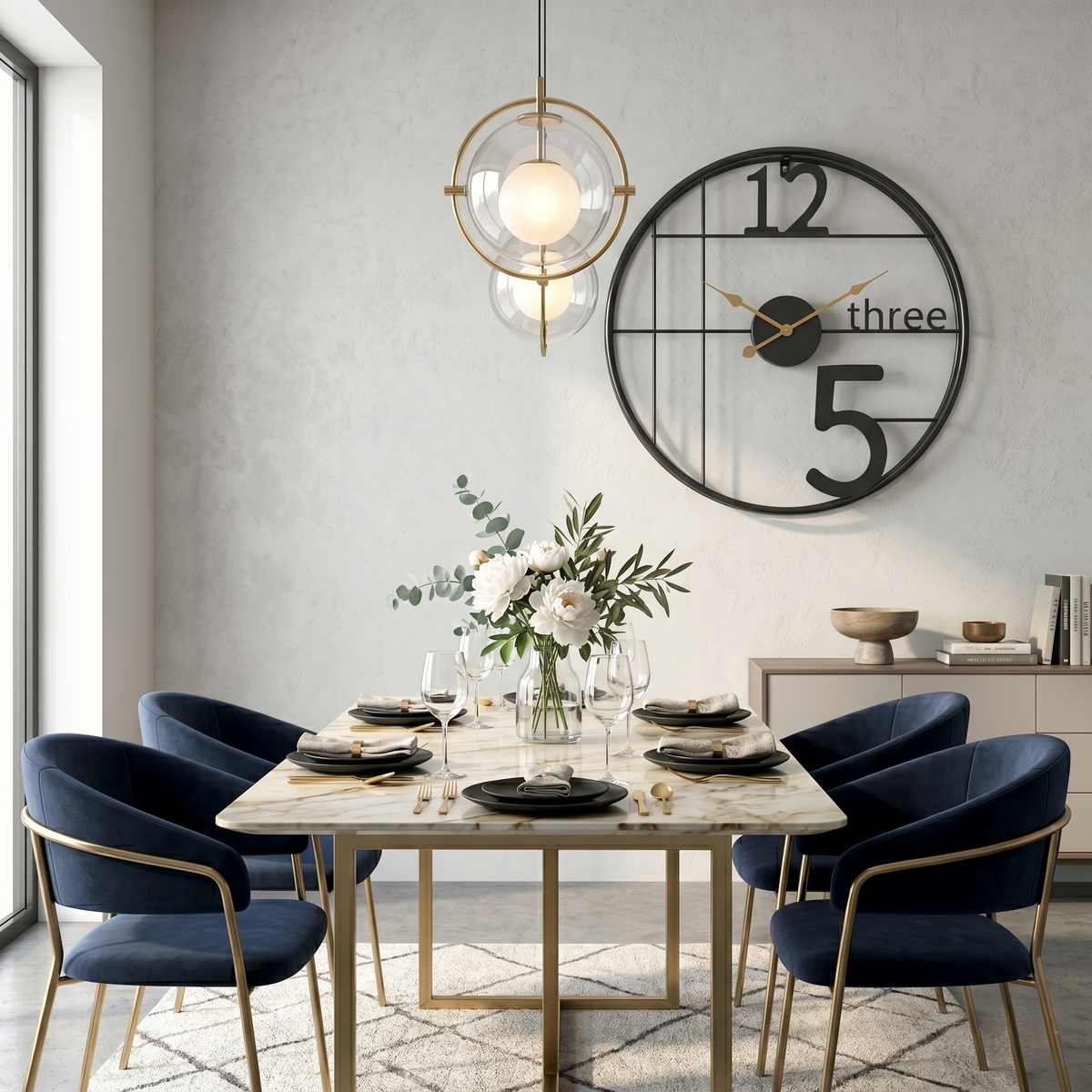 Horloge en métal noir