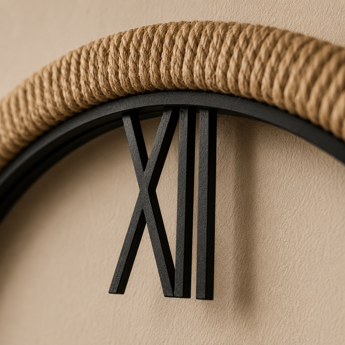 Horloge en rotin beige