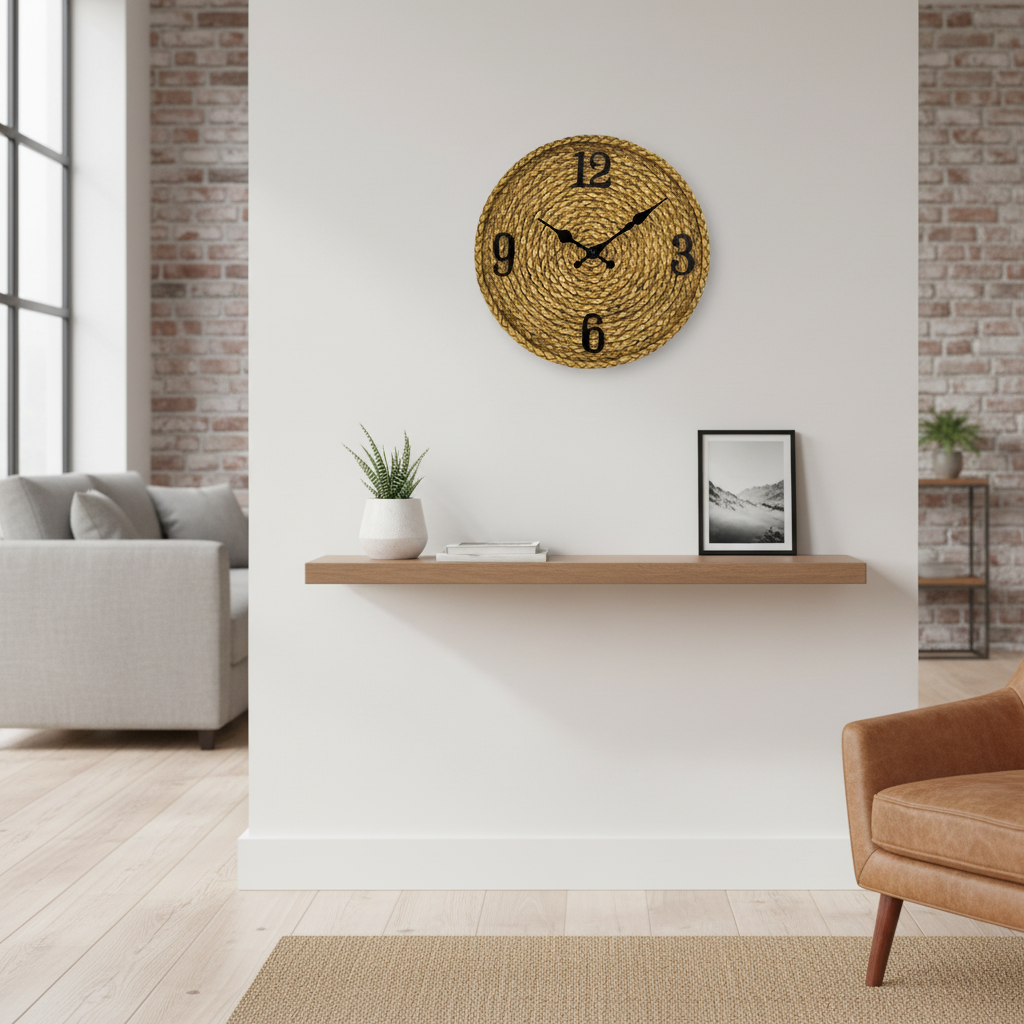 Horloge extérieur style rotin