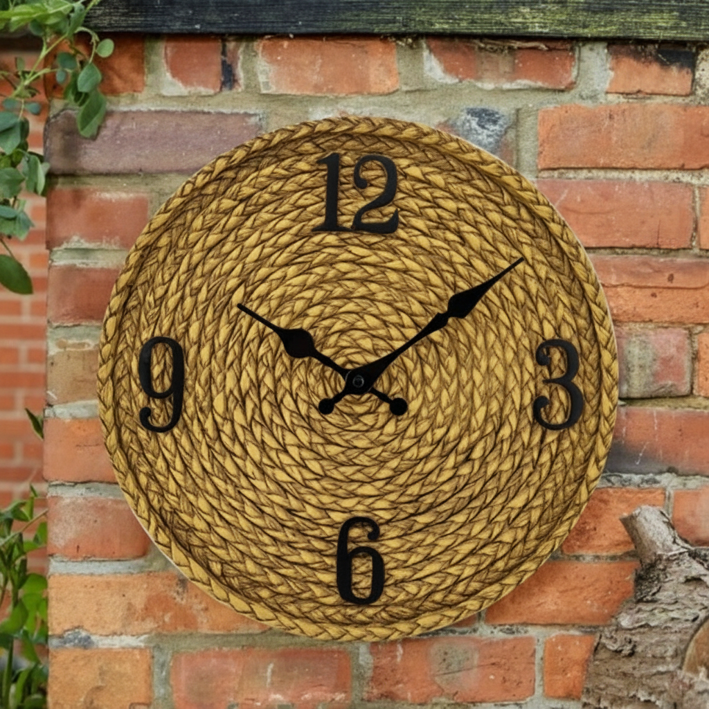 Horloge extérieur style rotin