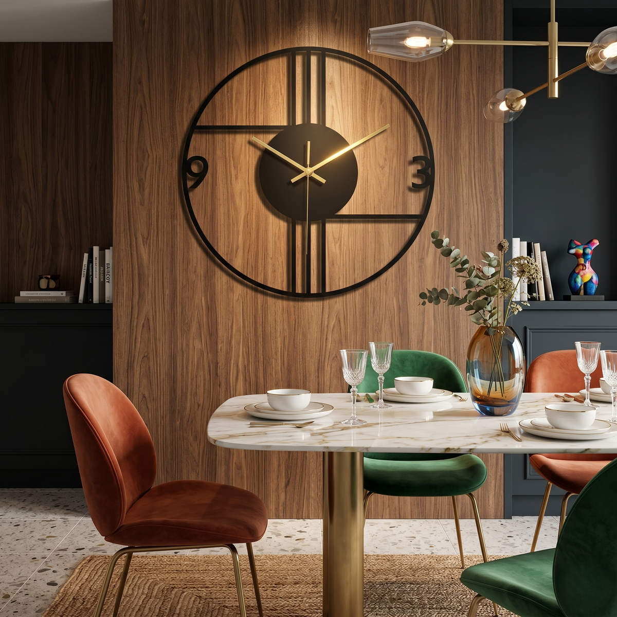 Horloge moderne industrielle silencieuse