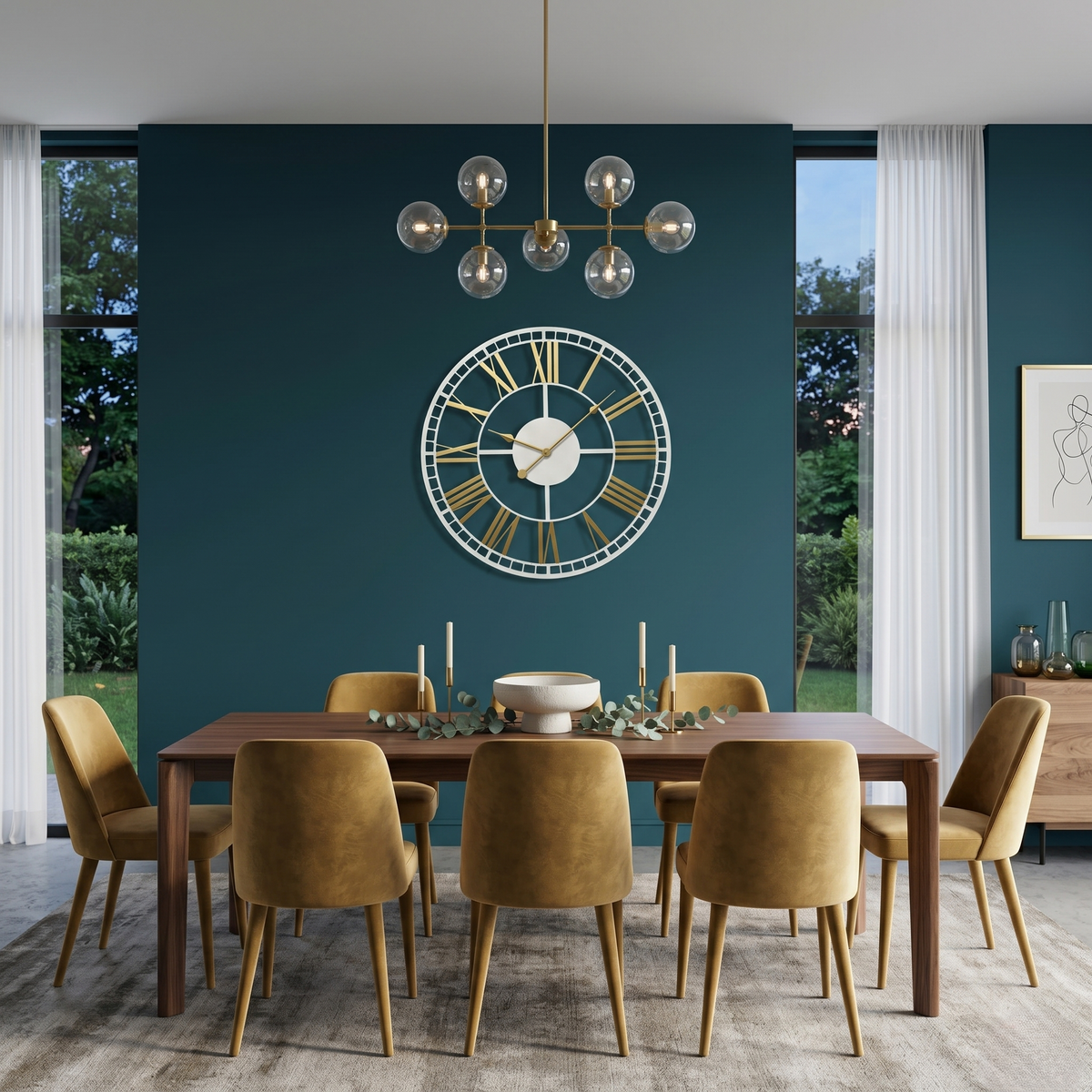 Horloge métal chiffre romain