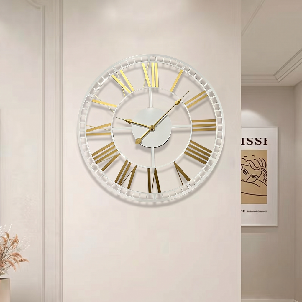 Horloge métal chiffre romain