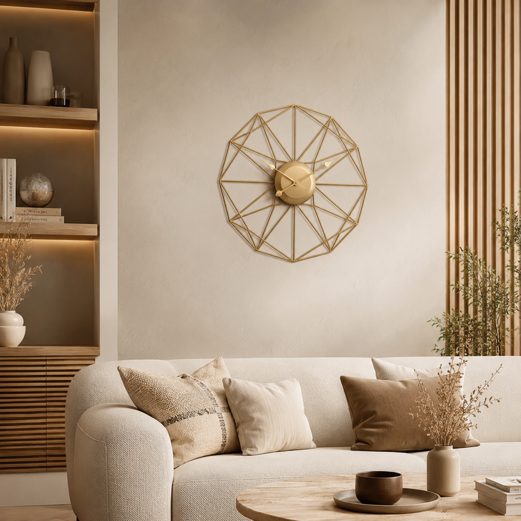 Horloge métal doré