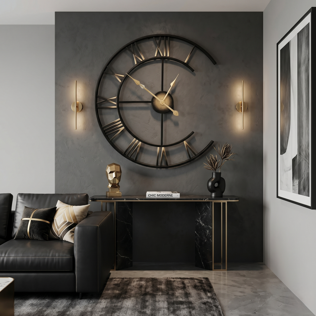 Horloge moderne en métal