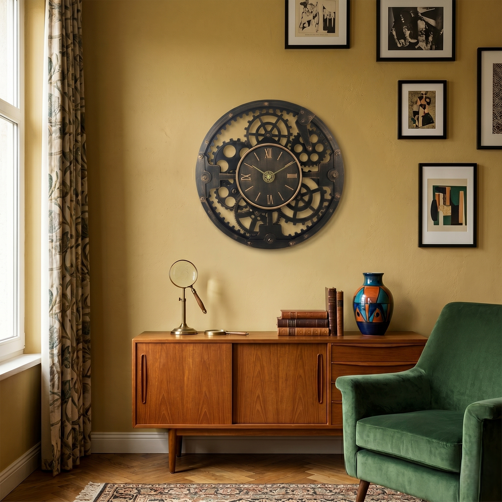 Horloge mosaïque steampunk